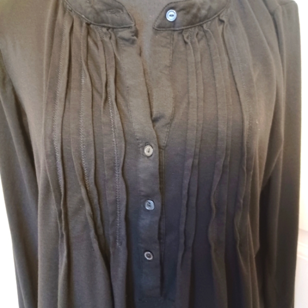 Joseph A Knit Long Sleeve Syretch Knit Tunic Top Blouse Sz Medium Black - Picture 2 of 11